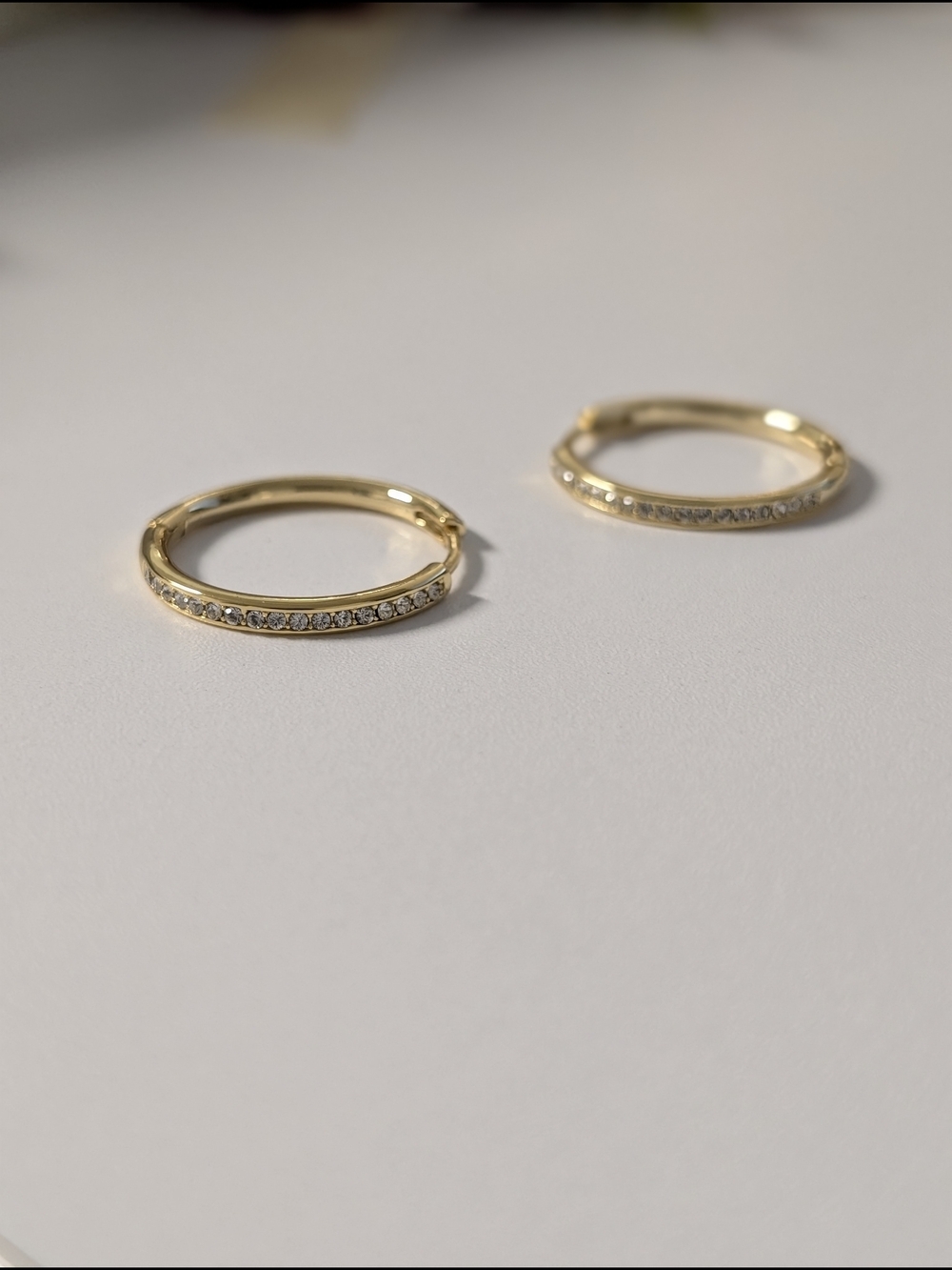 18K Gold Plated Pavé Huggie Hoop Earrings